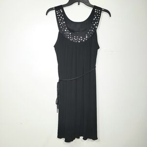 XOXO Black Dress with Silver Studded neckline